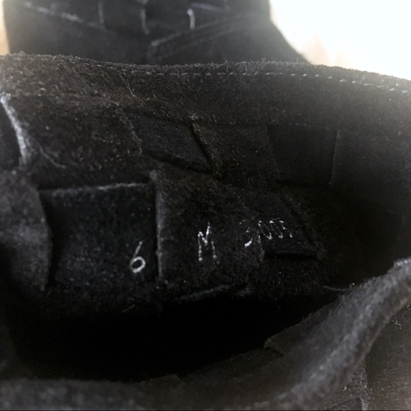 Vintage 80s Basket Weave Suede Ankle Boot Black 6 - Picture 8 of 8
